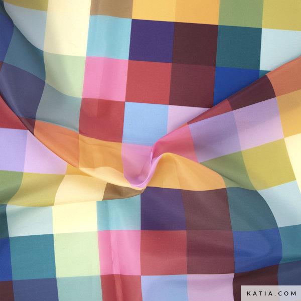 Polyesterstoff Fabric Multicolor Karomuster